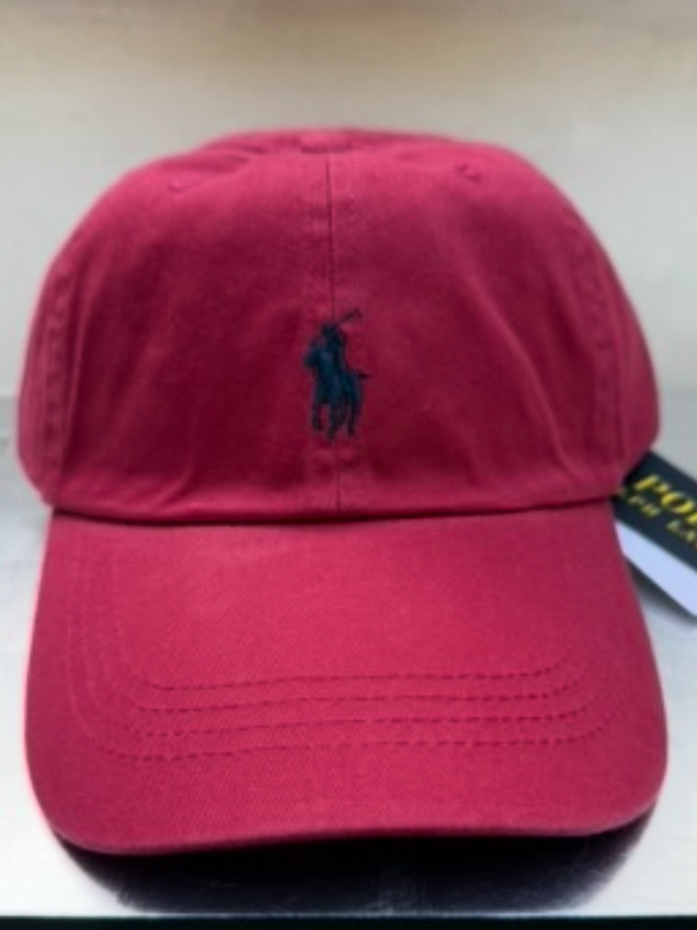 Ralph Lauren red baseball cap with navy logo